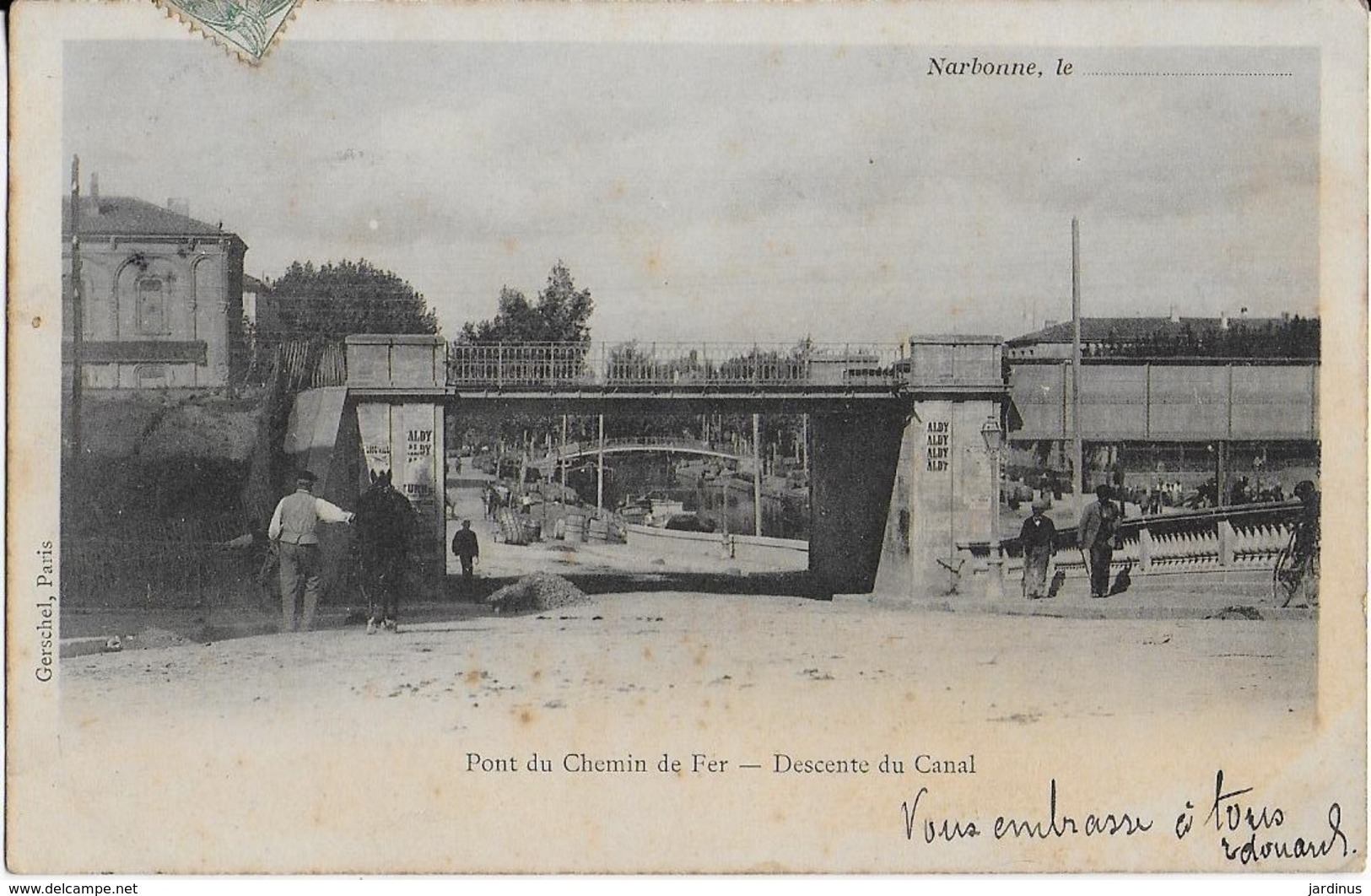 NARBONNE : Pont Du Chemin De Fer - Descente Du Canal  ( 1902 ?) - Narbonne