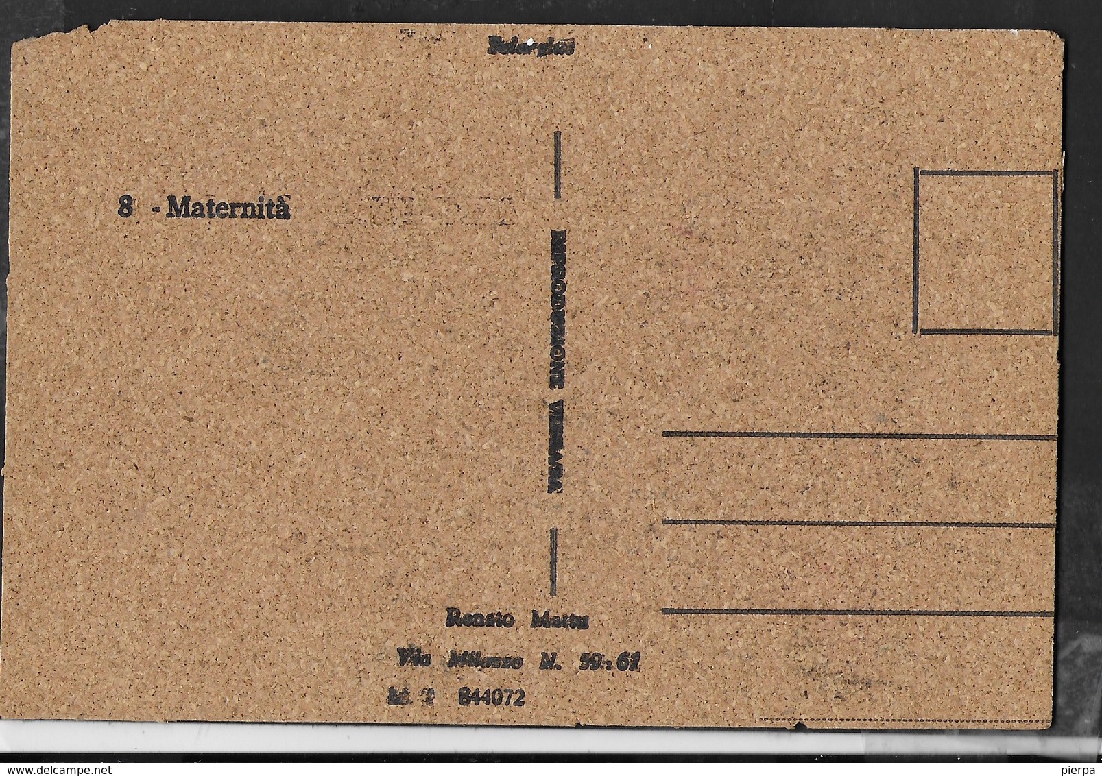 CARTOLINA DI SUGHERO - 8 MATERNITA' - EDIZ. MATTU SELARGIUS - NUOVA - Altri & Non Classificati