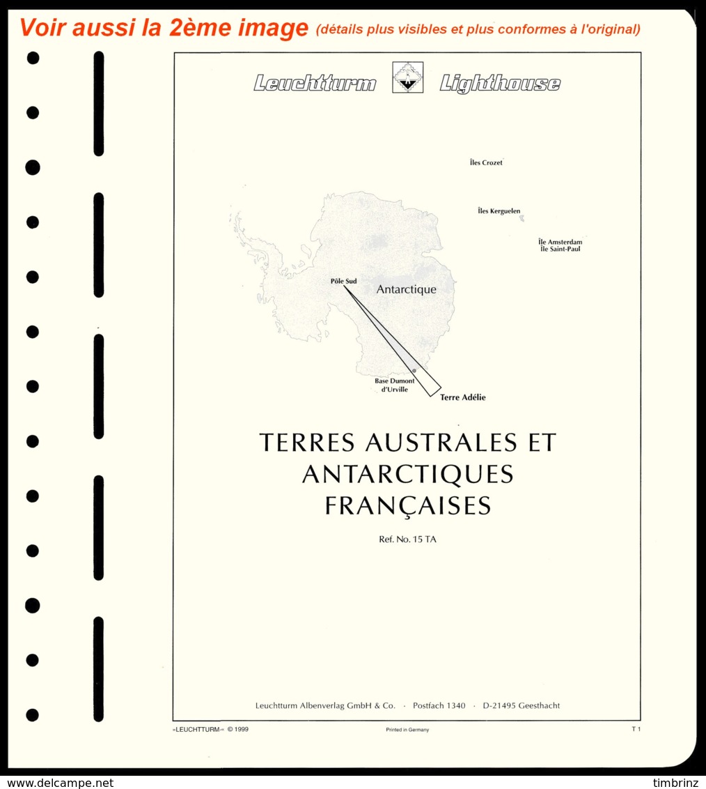 LEUCHTTURM N° 15 TA - Page De Garde Pré-impriméeTerres Australes Et Antarctiques Françaises   ..Réf.DIV20176 - Pré-Imprimés