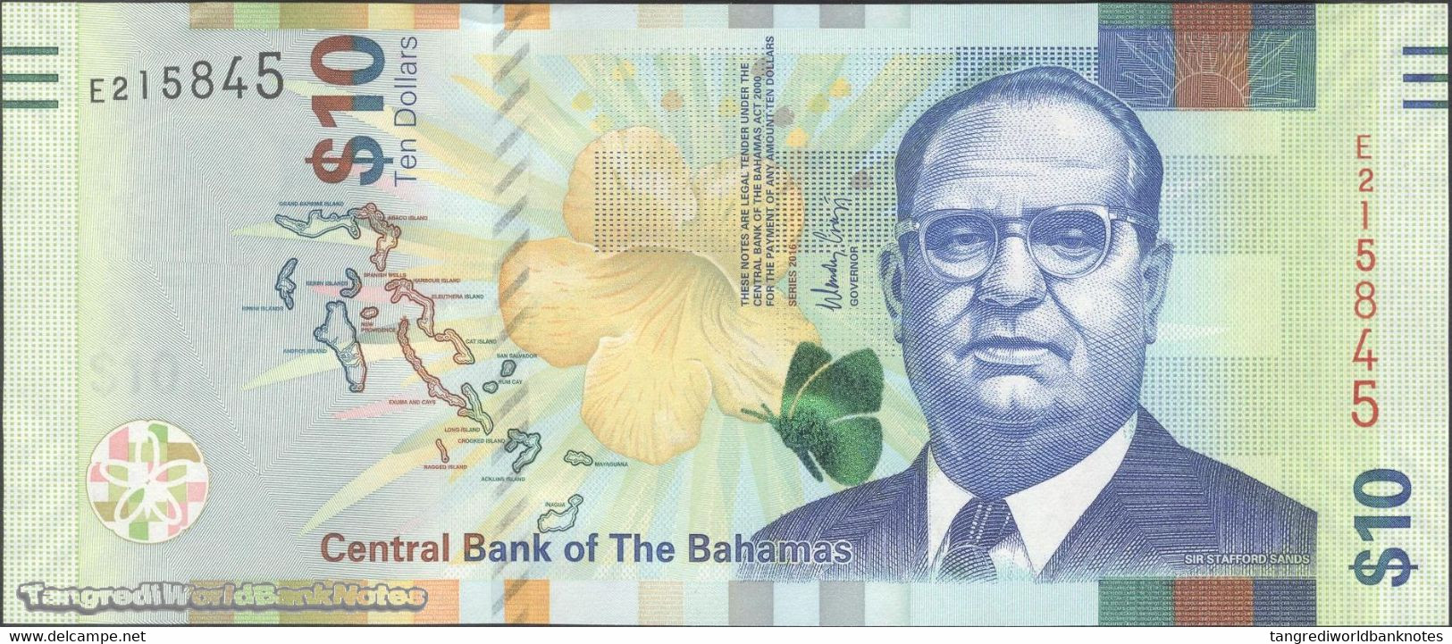 TWN - BAHAMAS 79 - 10 Dollars 2016 Prefix E UNC - Bahamas