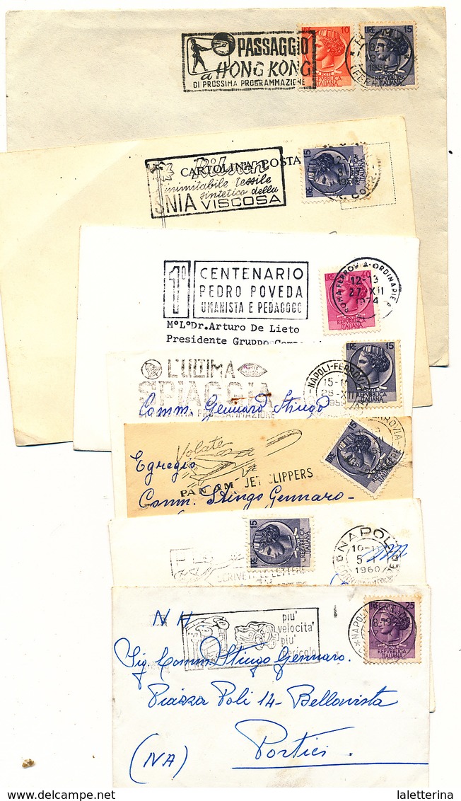 REPUBBLICA LOTTO DI 92 ANNULLI A TARGHETTA PUBBLICITARI - 1961-70: Storia Postale