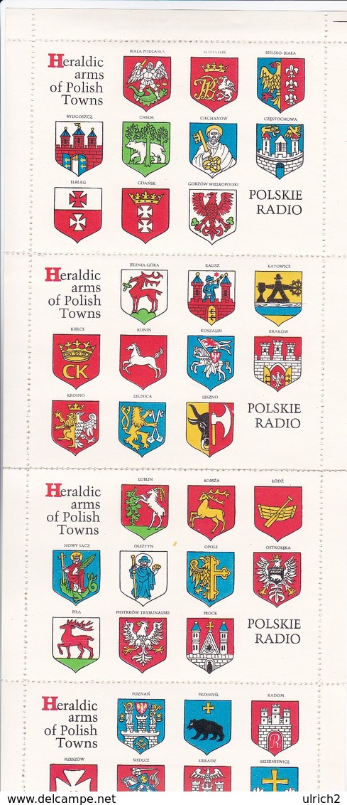 Poland Polen - Polskie Radio - Heraldic Arms Of Polish Towns - Ca. 1980 (47029) - Vignetten (Erinnophilie)