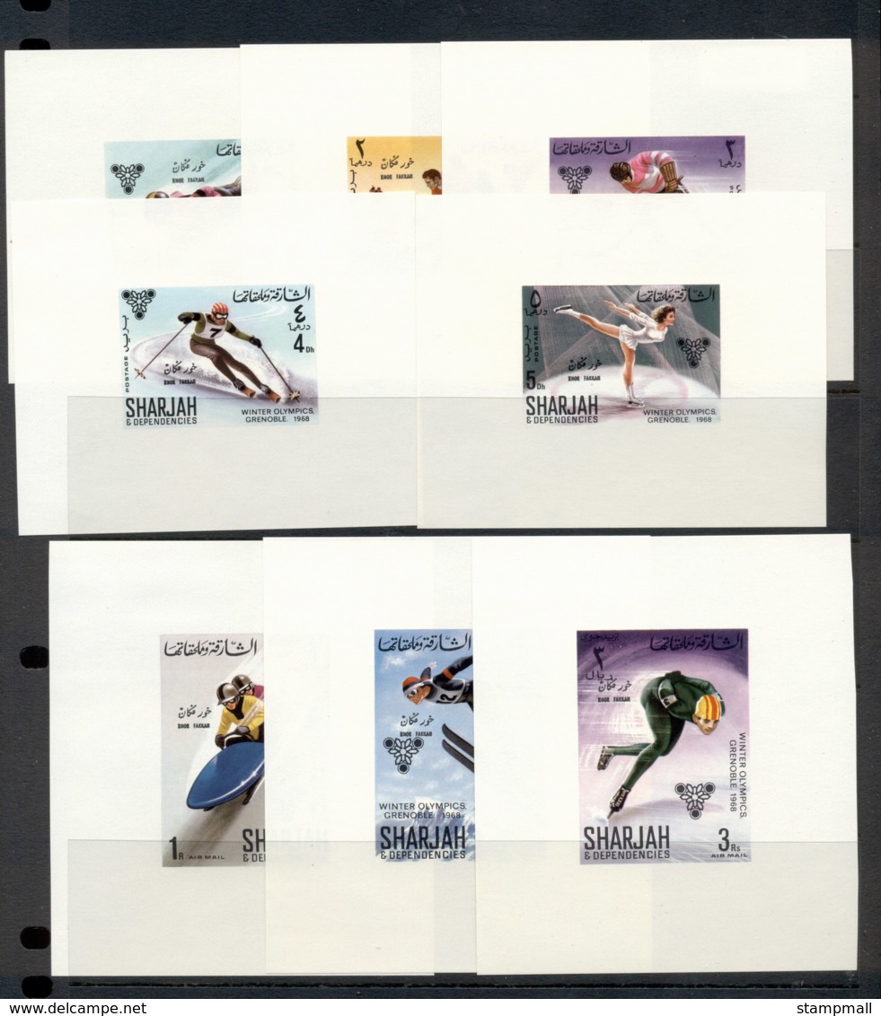 Khor Fakkan 1968 Mi#156-163DLMS Winter Olympics Grenoble Deluxe MS MUH - Khor Fakkan