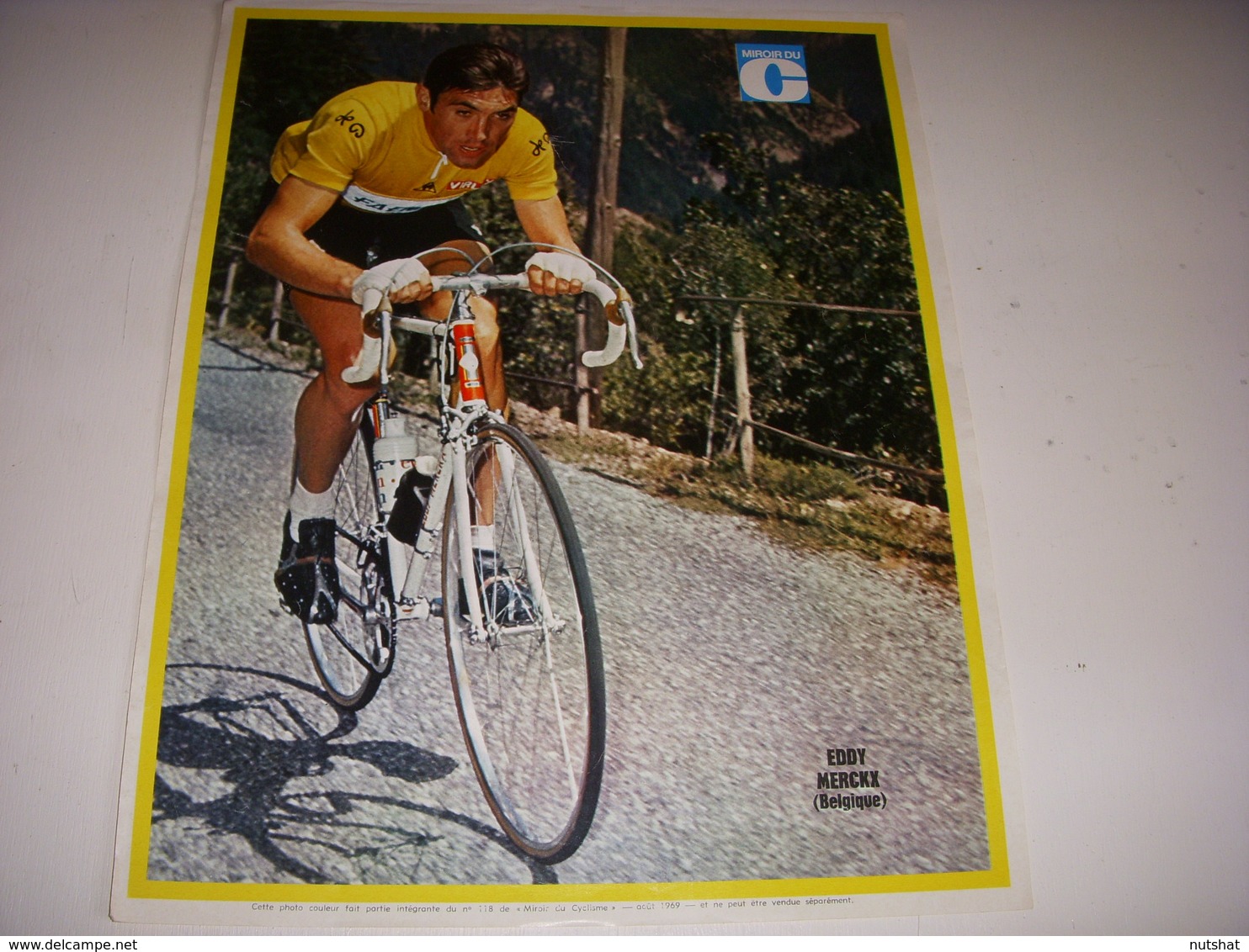 MIROIR Du CYCLISME ENCART MC118 Eddy MERCKX BELGIQUE MAILLOT JAUNE FAEMA 1969 - Sport