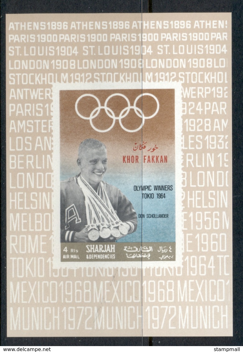 Khor Fakkan 1969 Mi#225bDLMS Olympic Medallists Deluxe MS 4r MUH - Khor Fakkan