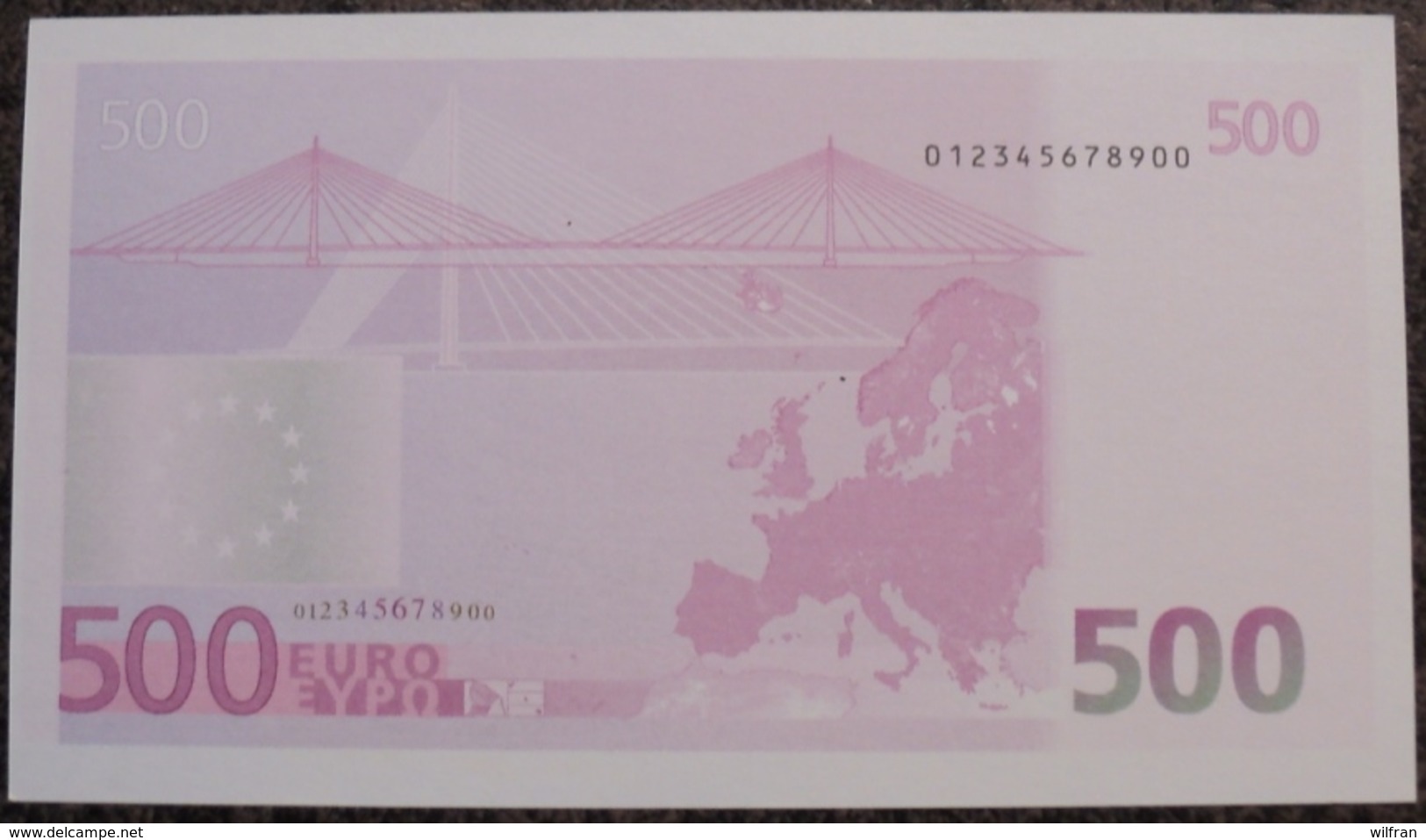 Imitatie-bankbiljet 500 Euro - Speelgeld - 5,50 X 9,50 Cm - Zonder Classificatie