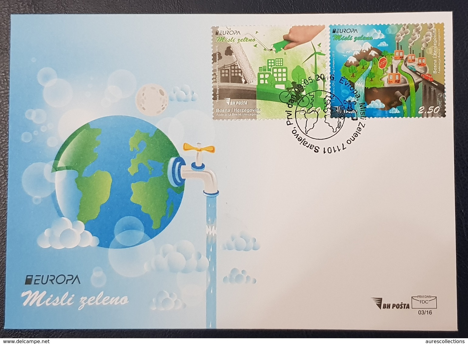 BOSNIA BOSNIE 2016 FDC EUROPA THINK GREEN RARE - 2016