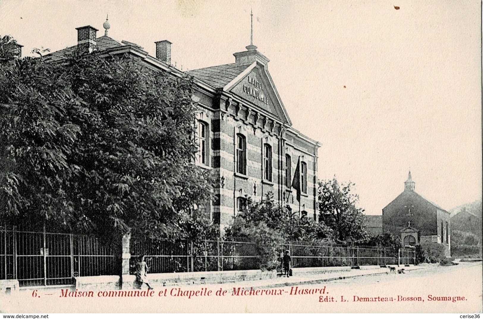 Maison Communale Et Chapelle De Micheroux-Hasard Circulée En 1919 - Soumagne