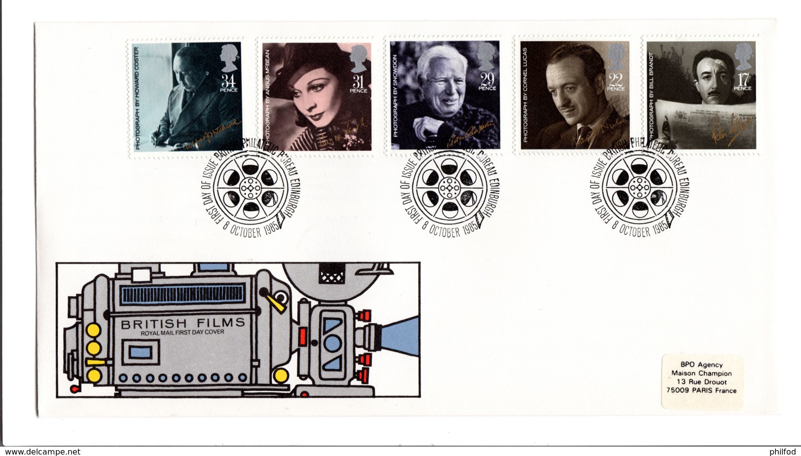 EDINBURGH -  BRITISH FILMS - 8 Octobre 1985 -  Cinema, Acteurs Britanniques Celebres - 1981-90 Ediciones Decimales