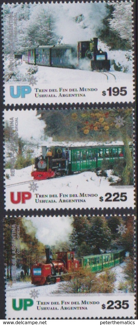 ARGENTINA, 2019,  MNH, TRAINS, TRAIN AT THE END OF THE WORLD, USHUAIA, 3v - Trains