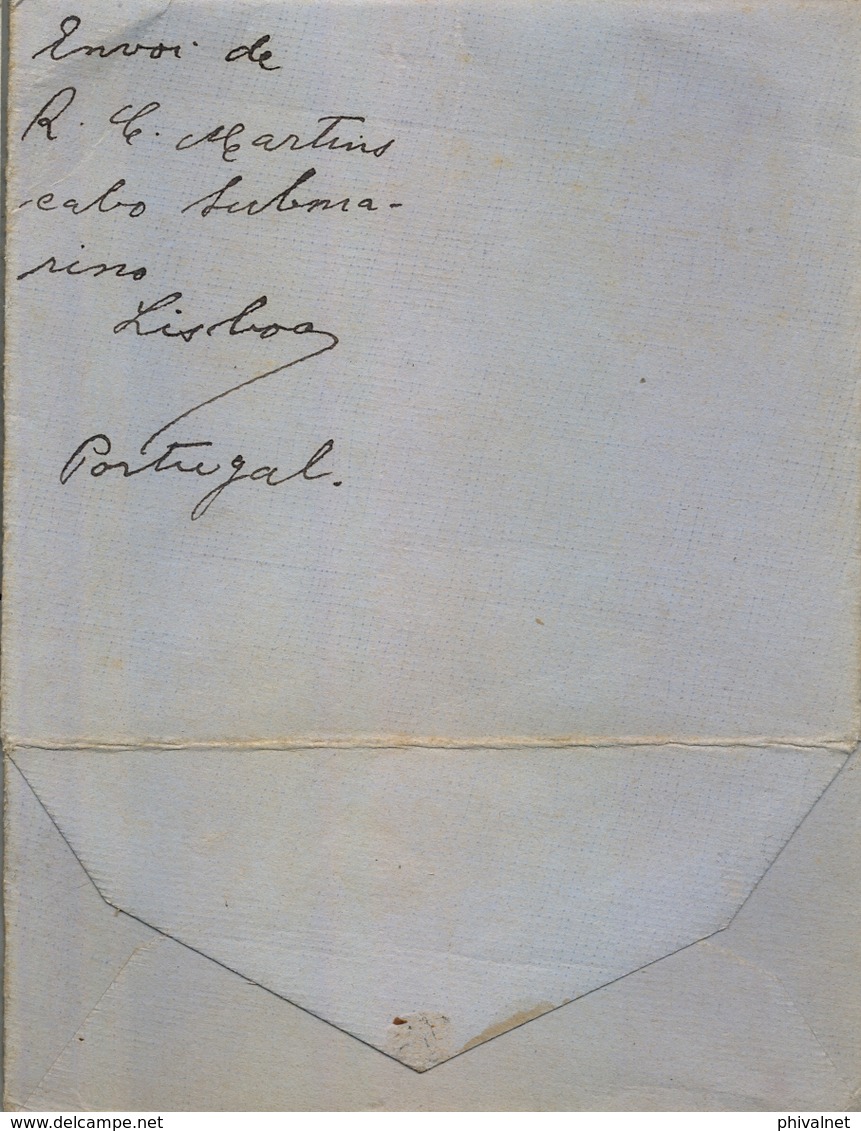 1908 , PORTUGAL , SOBRE CIRCULADO , LISBOA - BADEN , D. CARLOS I Nº 128 , RTE. CABO DE SUBMARINOS - Brieven En Documenten