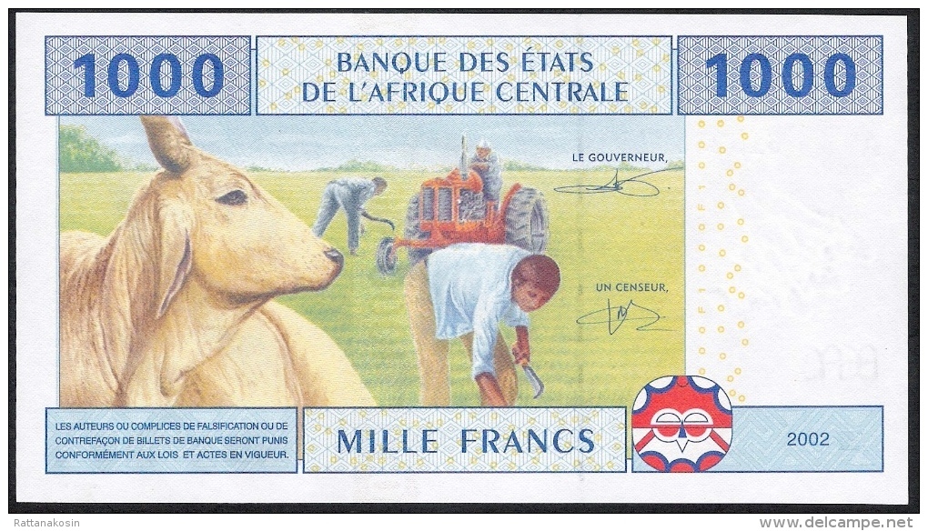 C.A.S. Letter A For GABON P407Ac 1000 FRANCS 2002 Signature 11  UNC. - Gabon