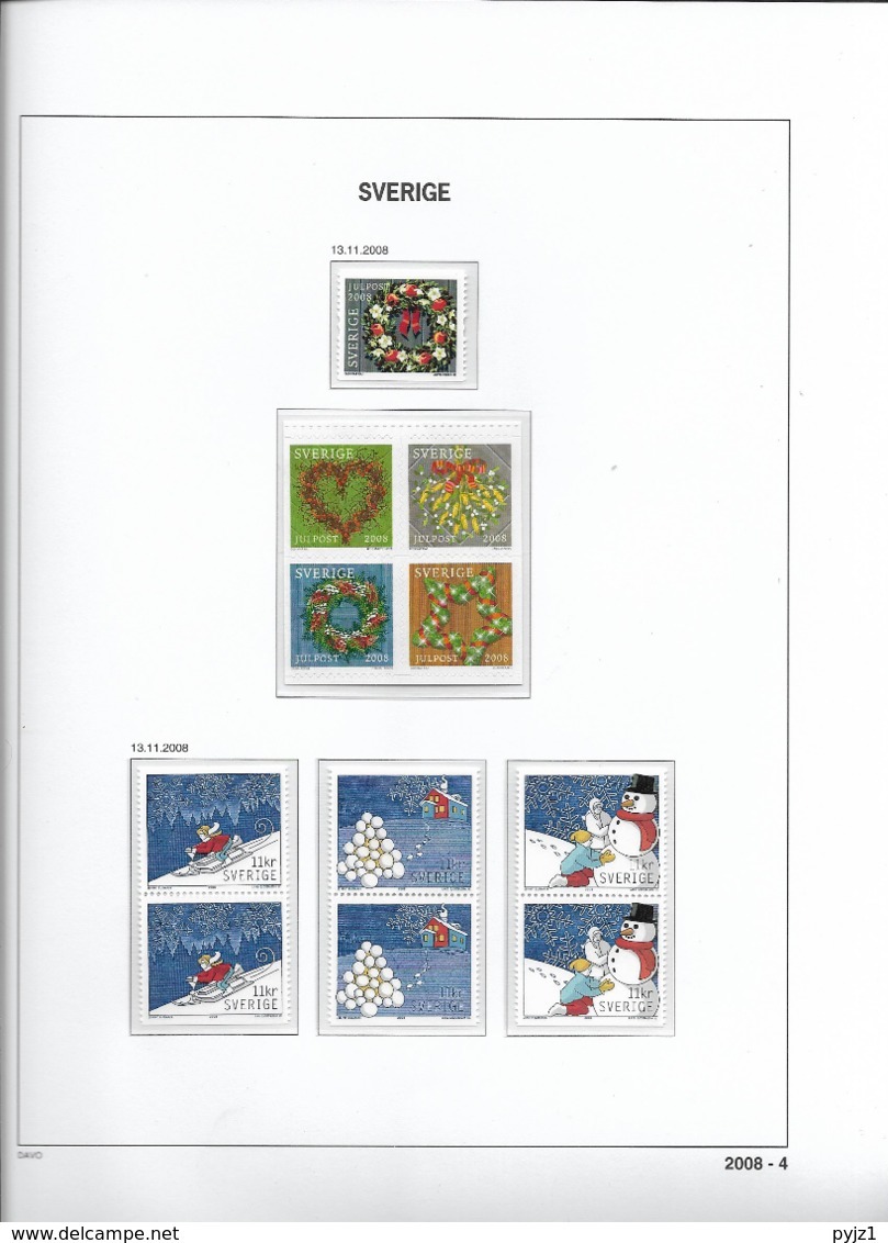 2008 MNH Sweden, Year Collection According To DAVO Album - Annate Complete