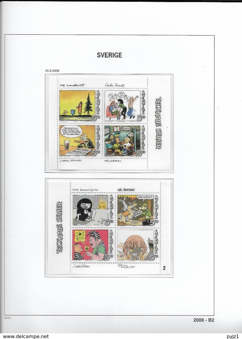 2008 MNH Sweden, year collection according to DAVO album