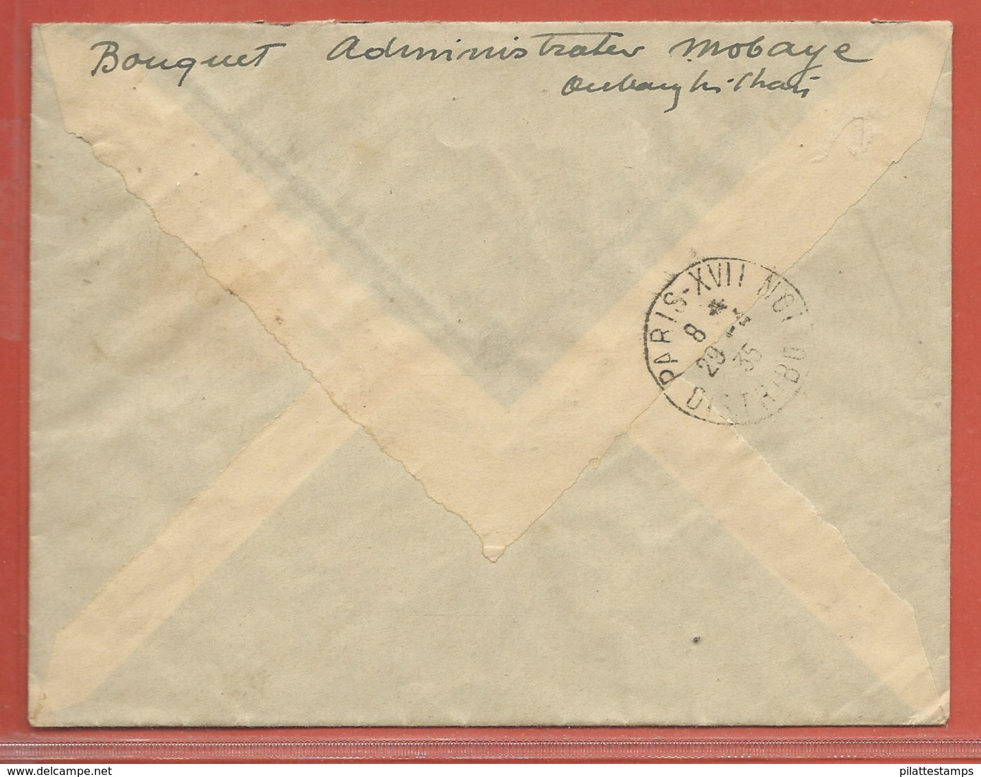 OUBANGUI LETTRE RECOMMANDEE DE 1935 DE BANGUI POUR PARIS FRANCE - Cartas & Documentos