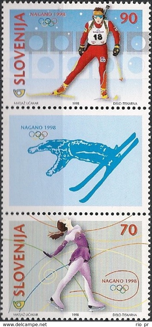 SLOVENIA - TRIPTYCH NAGANO'98 WINTER OLYMPIC GAMES 1998 - MNH - Winter 1998: Nagano