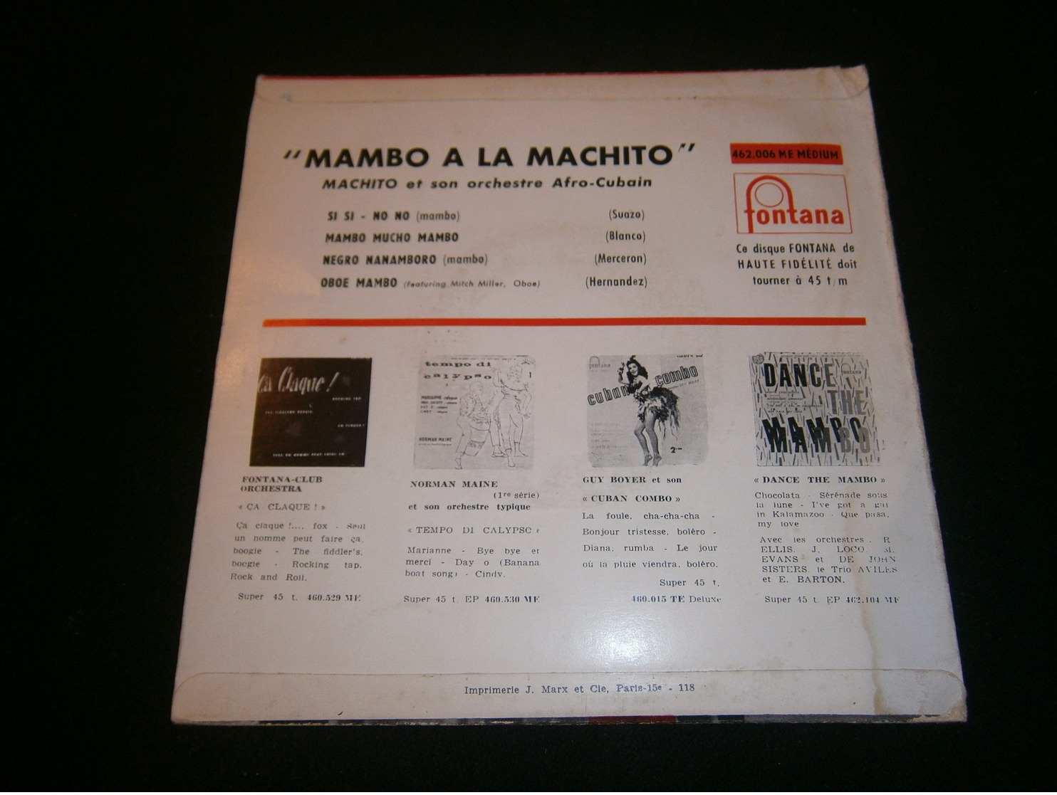 EP  MAMBO A La MACHITO - Musiche Del Mondo