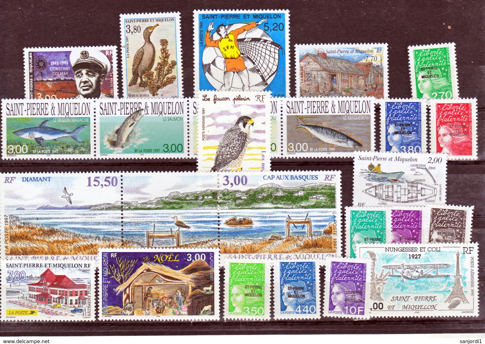 Saint Pierre Et Miquelon  1997 Année Complète Poste 654 A Et PA 78 Neuf ** MNH Sin Charmela Cote 51.4 - Komplette Jahrgänge