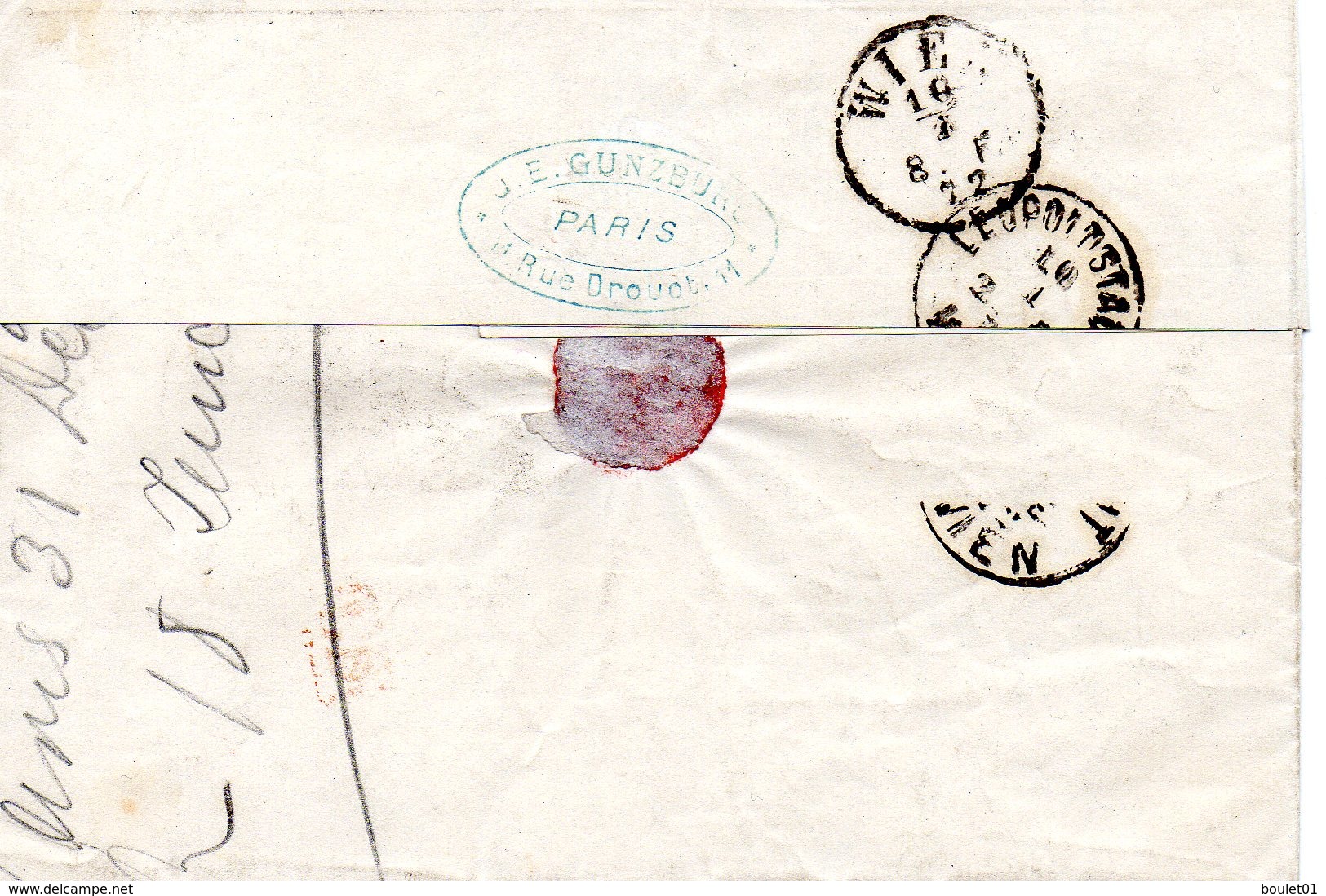 Lettre Du 6 Janvier 1872 Au Départ De Paris Pour Vienne ( Autriche) Avec Un Paire De N° 30 - 1849-1876: Periodo Classico