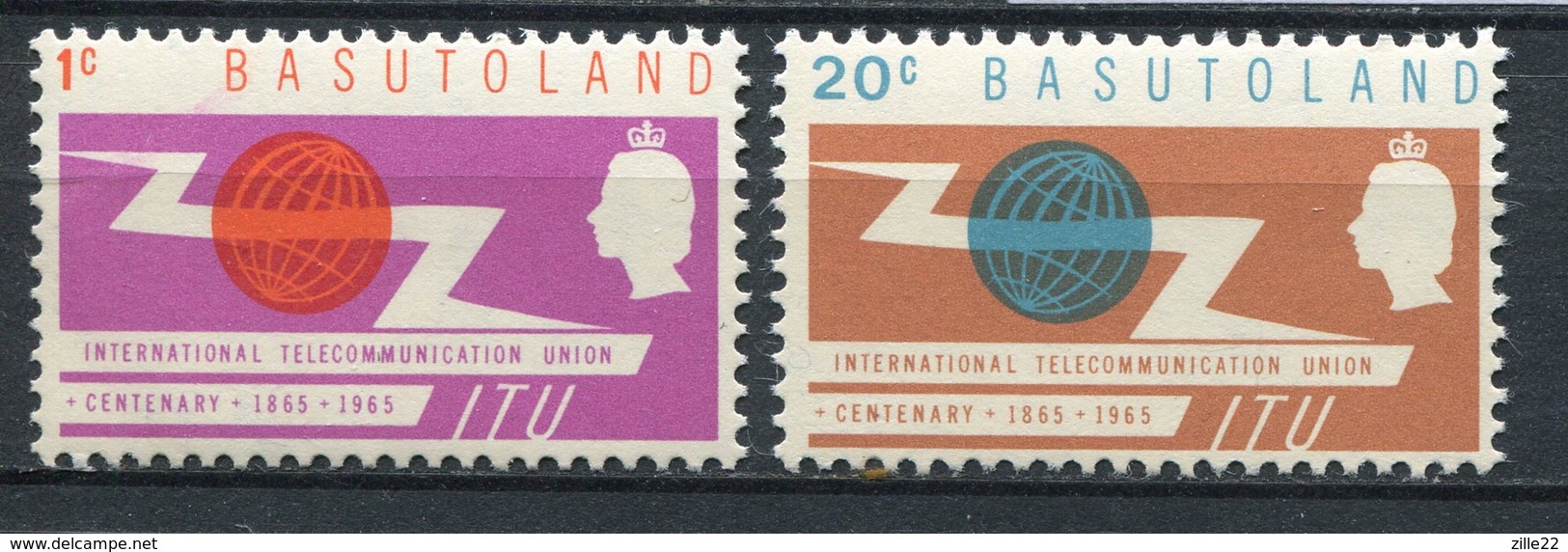 Basutoland Mi# 95-6 Postfrisch MNH - ITU - 1933-1964 Kronenkolonie