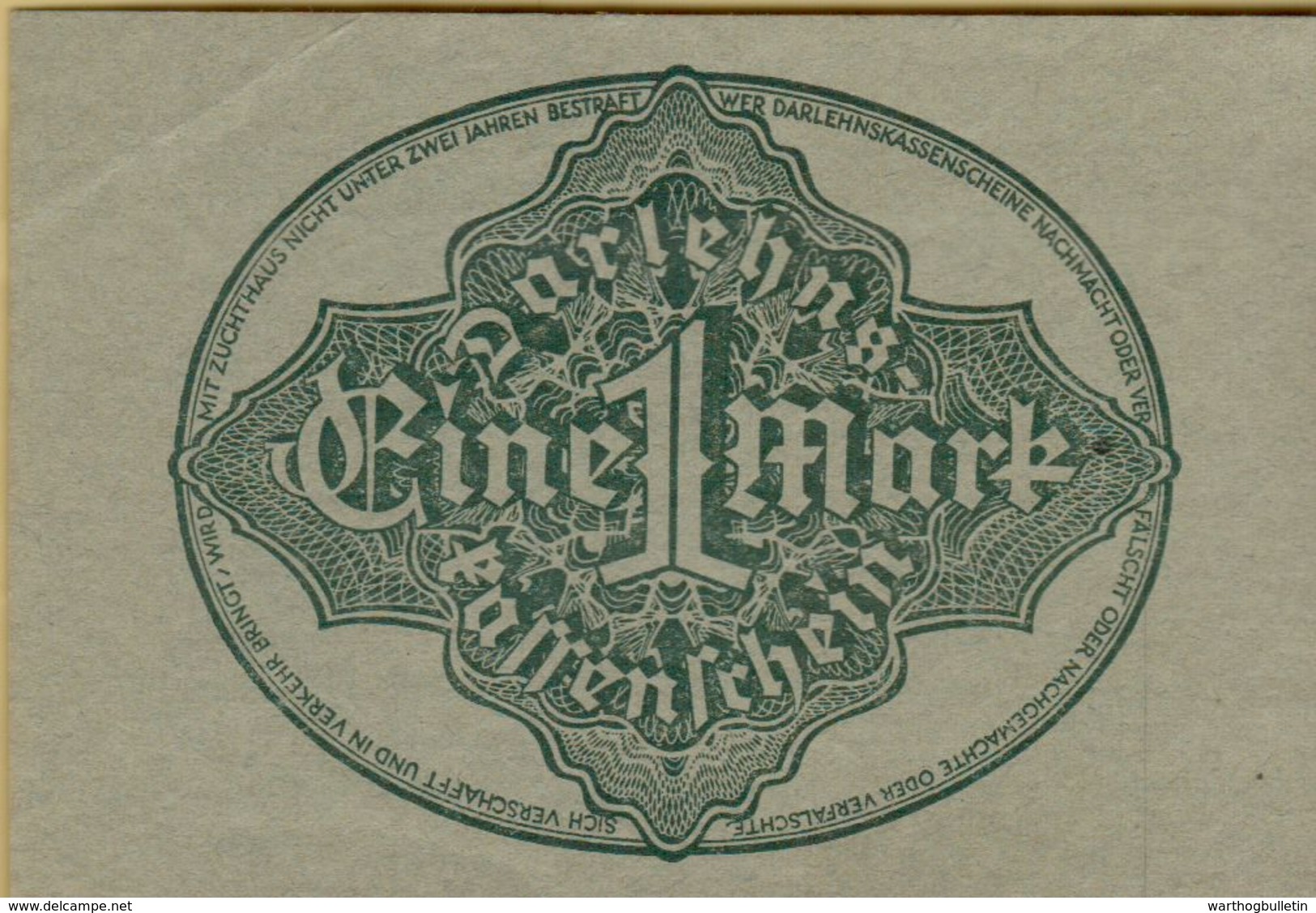 1922 Germany DARLEHNSKASSENSCHEIN P#61 - 1 Mark