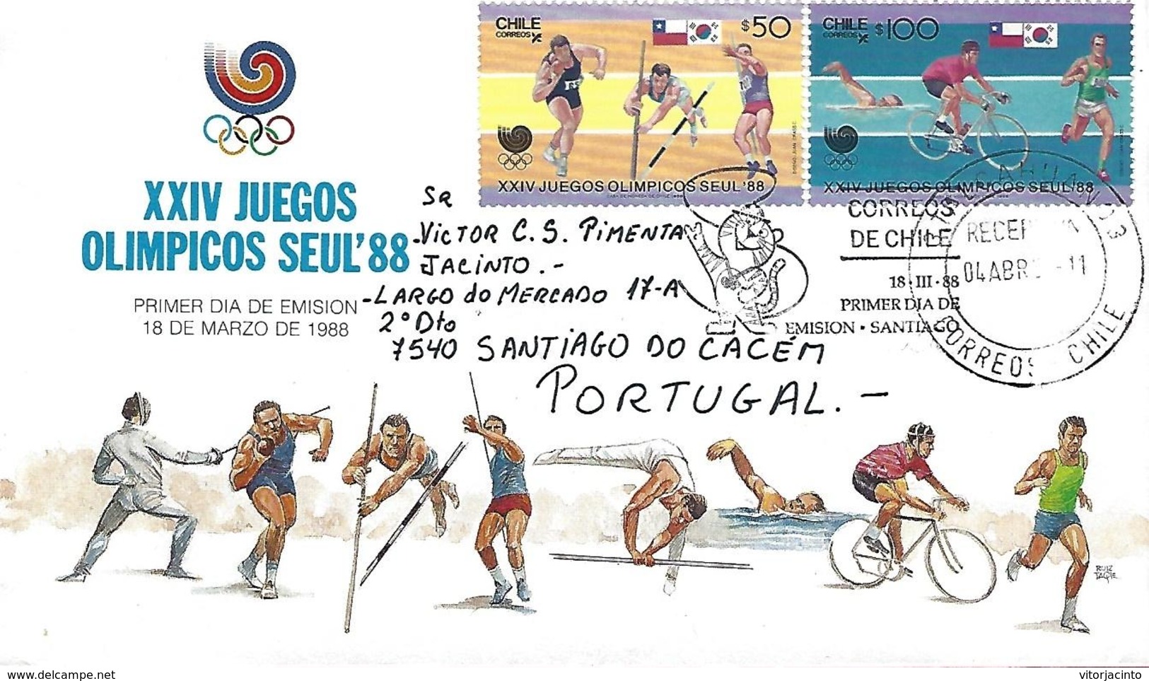 Chile - FDC - Seoul Olympic Games 1988 - Summer 1988: Seoul