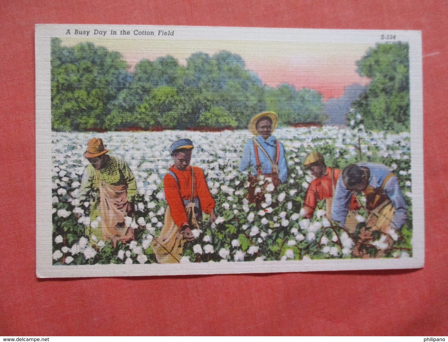 > Black Americana   A Busy Day In The Cotton Field     Ref  3869 - Black Americana