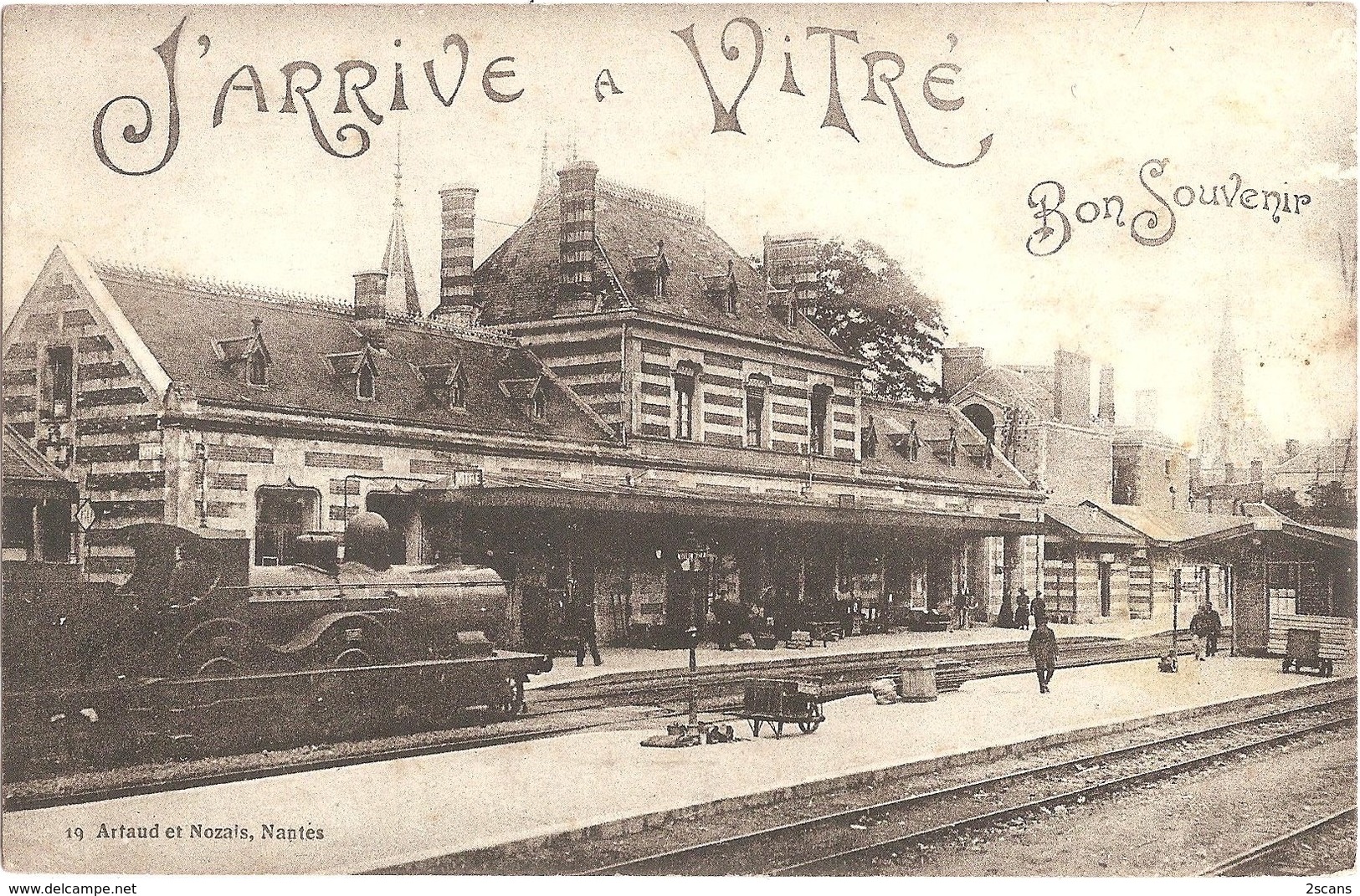 Dépt 35 - VITRÉ - J'arrive à Vitré - Bon Souvenir - (Éditeur : Artaud Et Nozais, N° 19) - GARE, TRAIN - Vitre