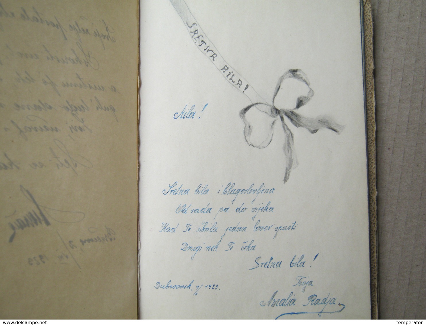 Scrapbook, Spomenar - Croatia / Brsečine, Dubrovnik, Ragusa - Nice poems, 1922/26.