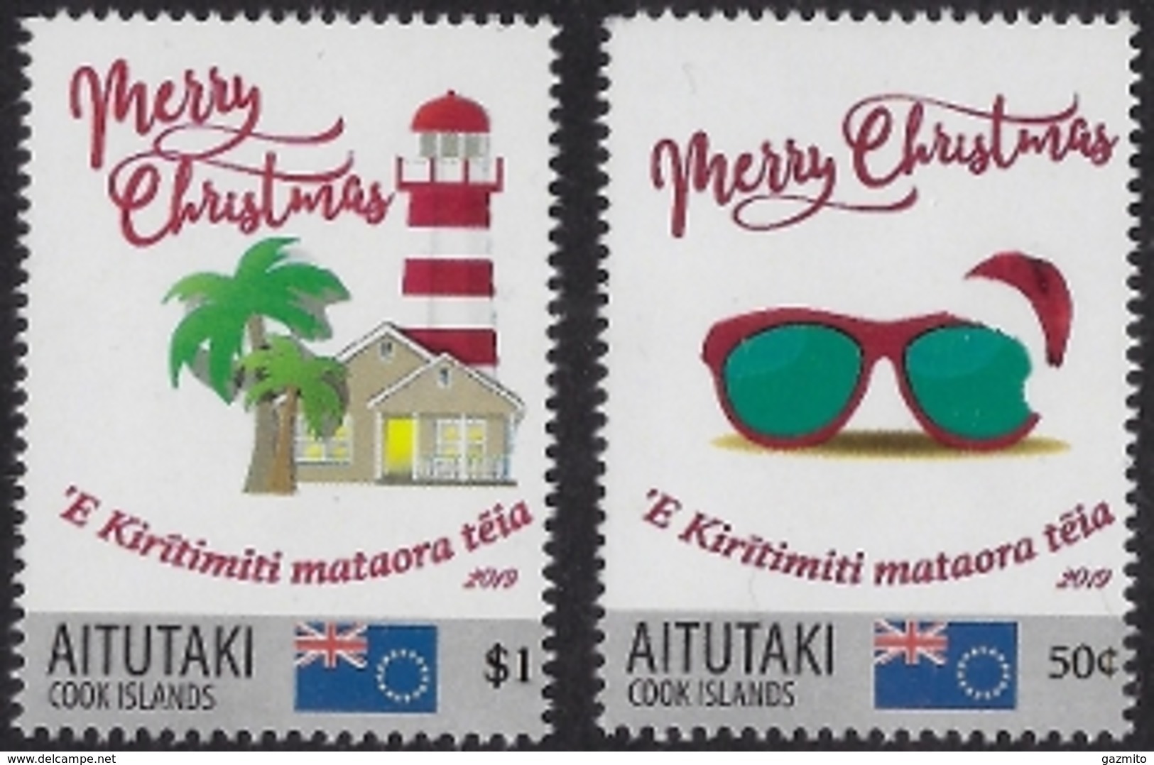 Aitutaki 2019, Merry Chrismas, Lighthouse, 2val - Lighthouses