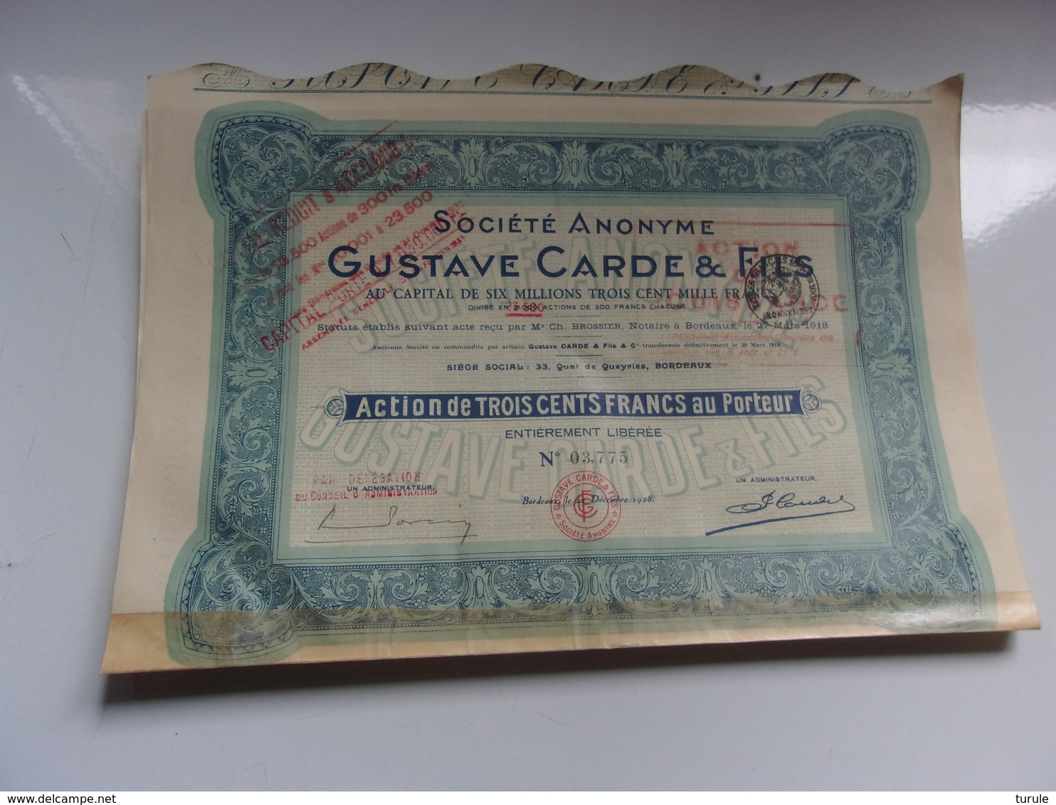 GUSTAVE CARDE (bordeaux,gironde) - Other & Unclassified