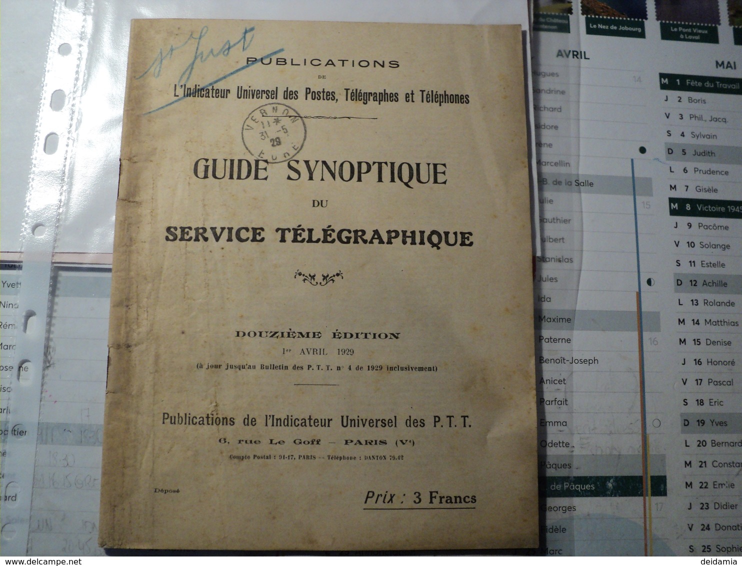 GUIDE SYNOPTIQUE DU SERVICE TELEGRAPHIQUE. 12° EDITION DE 1929 PUBLICATIONS DE L INDICATEUR UNIVERSEL DES POSTES TELEGR - Téléphonie