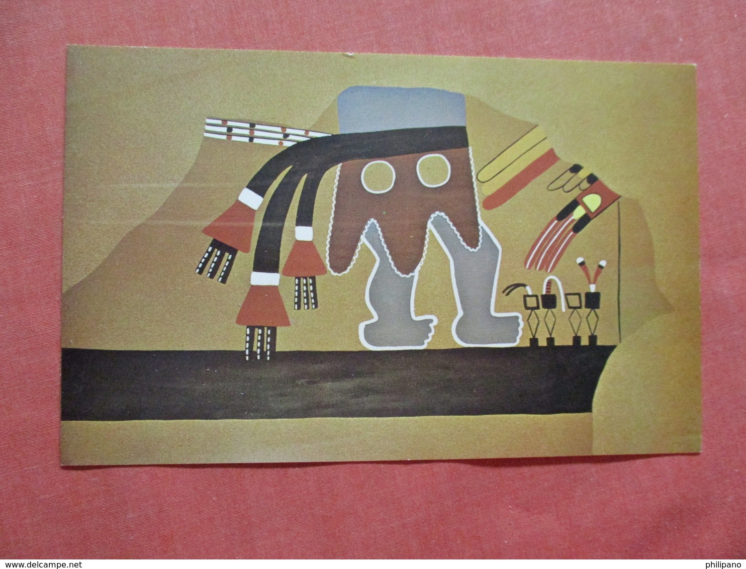 Figure With Prayer Sticks Wall Painting Early Hopi  Indian Village Of Awatovi   Ref  3870 - Indiens D'Amérique Du Nord