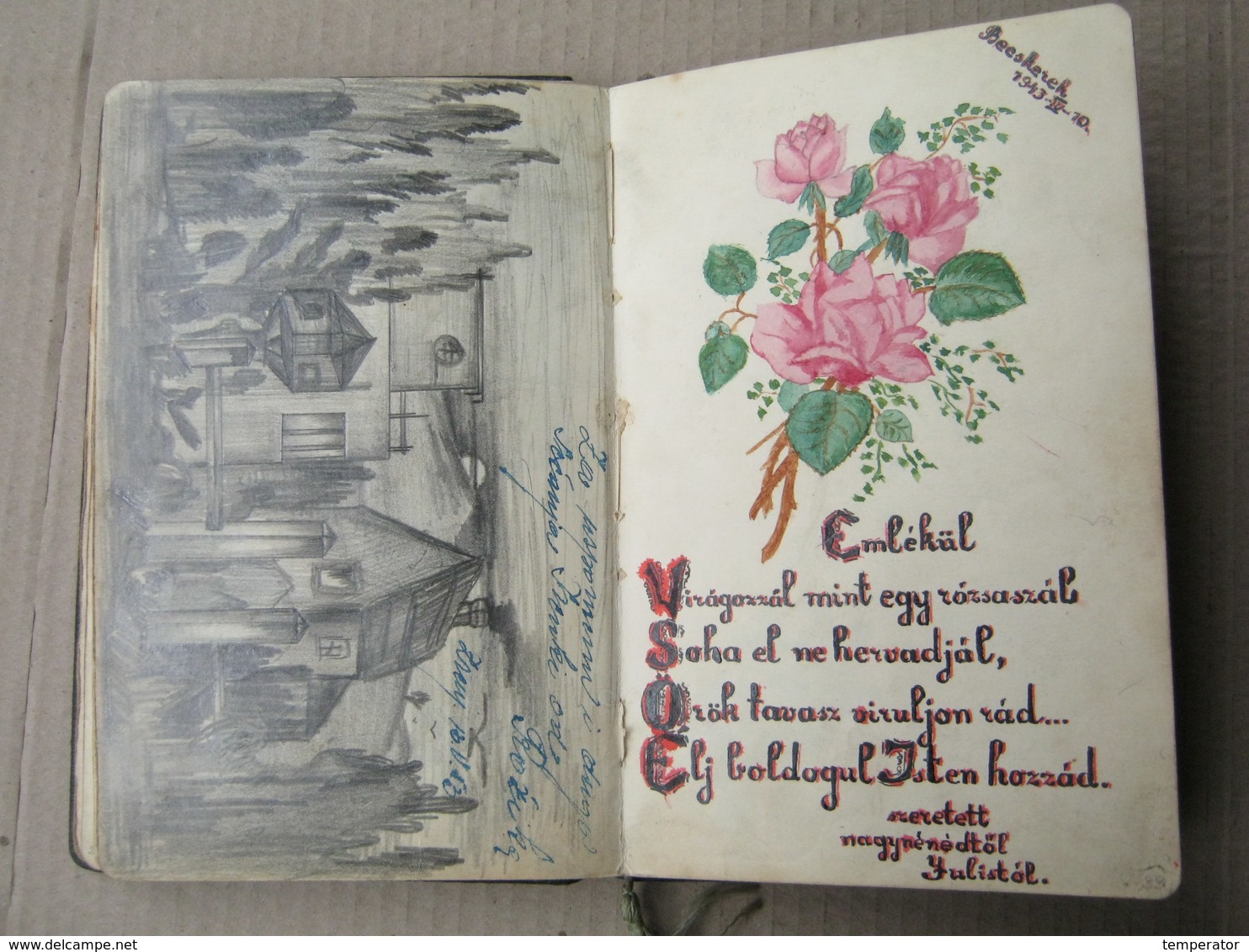 Scrapbook, Spomenar - Zrenjanin, Török Becse, Rovinj - Wonderful drawings, 1943/54.