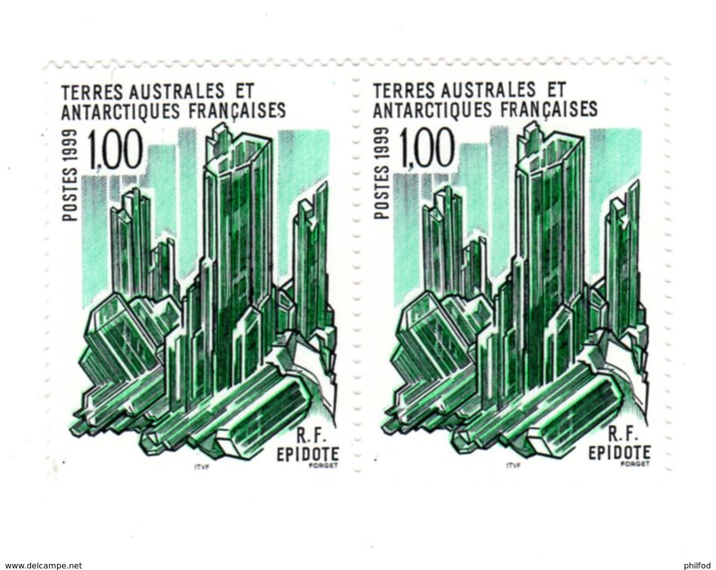 Terres Australes Et Antarctiques Françaises - N° 235 - Epidote - Neuf - Bloc De 2 Timbres - Unused Stamps