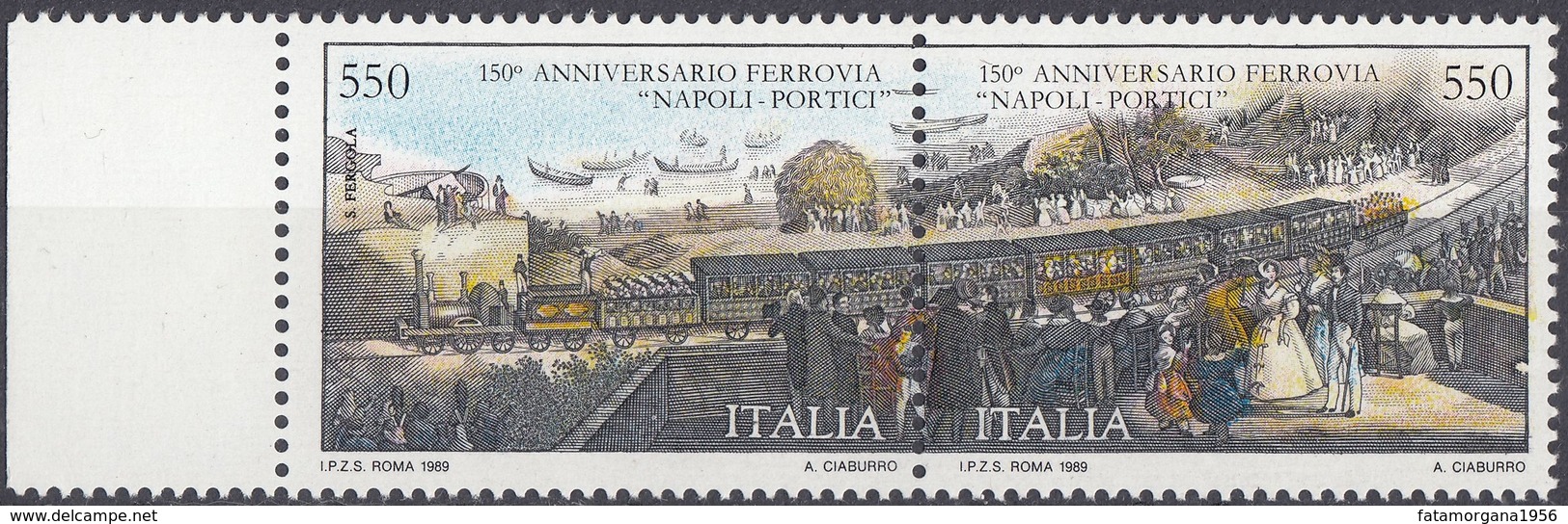 ITALIA - 1989 - Serie Completa Comprendente 2 Valori Nuovi MNH, Se-tenant, Con Margine Di Foglio: Yvert 1827/1828. - 1981-90: Mint/hinged