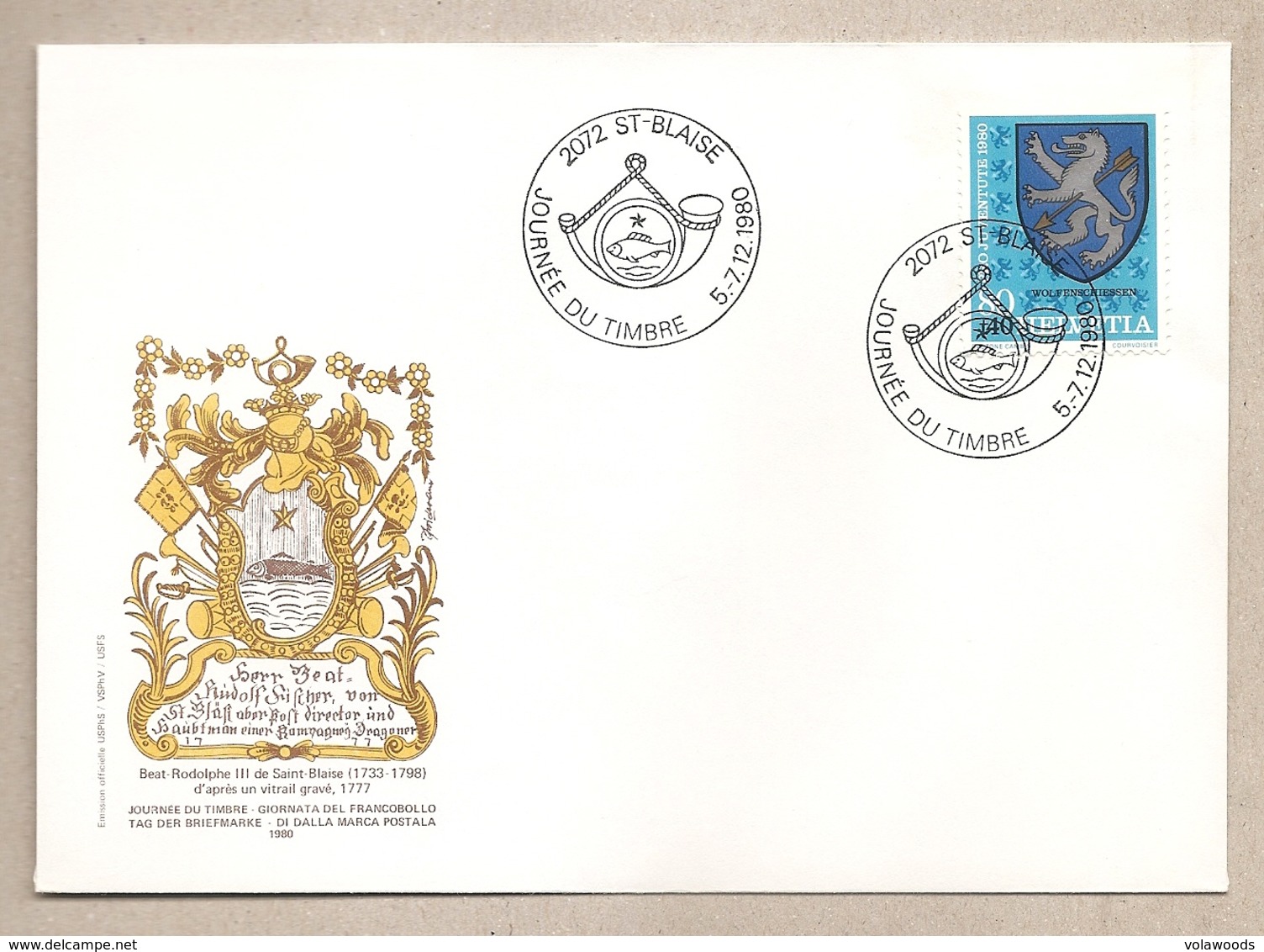Svizzera - Busta Con Annullo Speciale: Giornata Del Francobollo - 1980 - Storia Postale