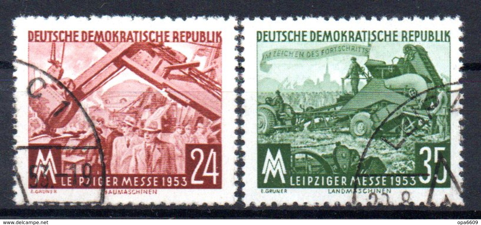 (DDR-BM1) DDR "Leipziger Herbstmesse 1953" Mi 380/81 Sauber Gestempelt (SSt) - Used Stamps