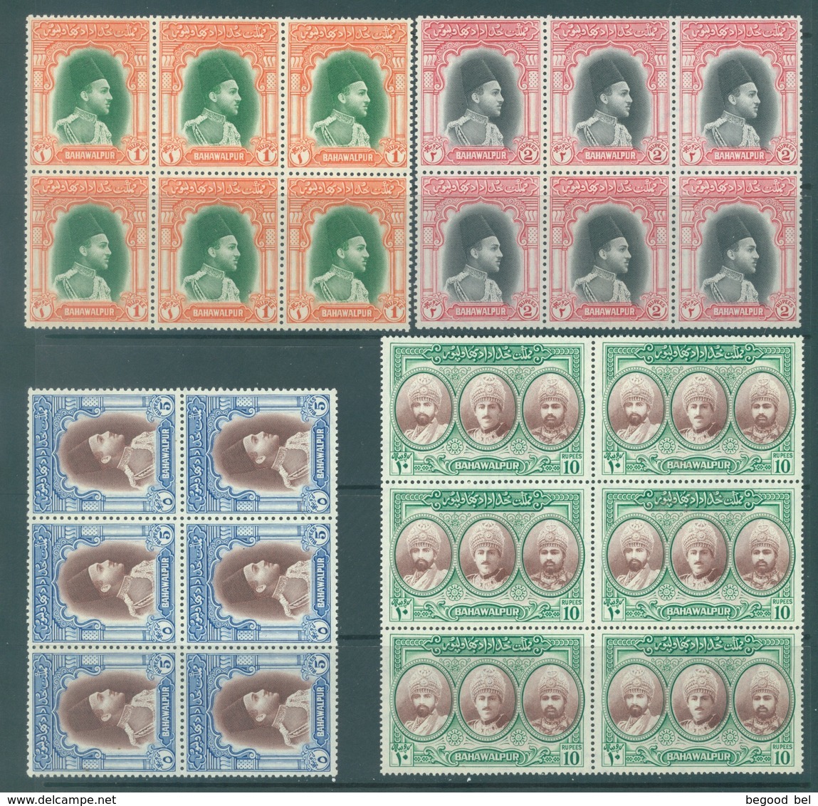 BAHAWALPUR - 1949 - MNH/*** LUXE  -  Yv  22-25 - Lot 19040 BLOC OF 6 - Bahawalpur