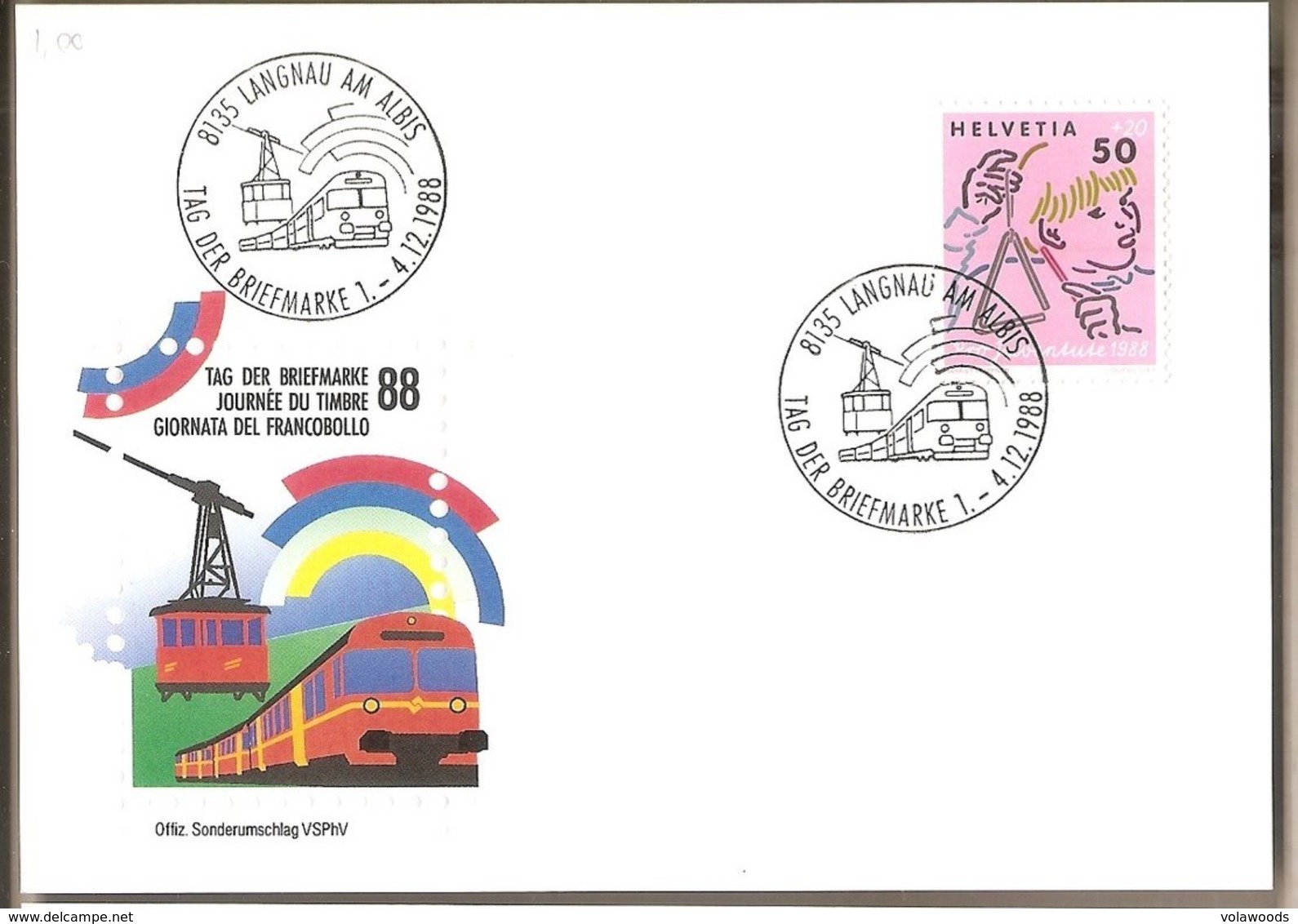 Svizzera - Cartolina Con Annullo Speciale: Giornata Del Francobollo - 1988 - Storia Postale