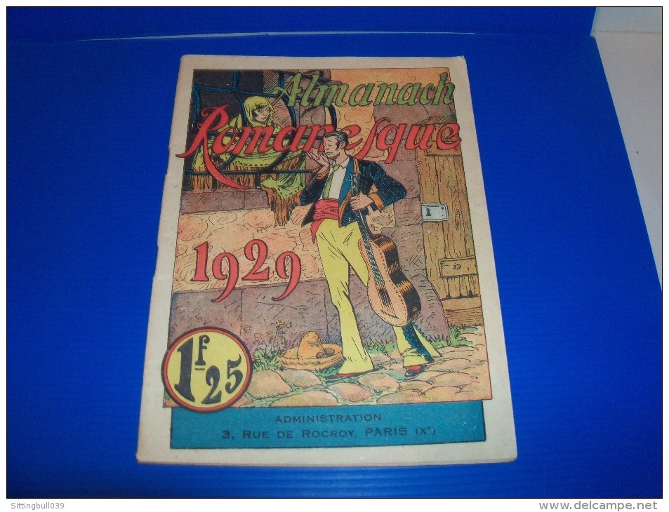 Almanach Romanesque. 1929. Avec Une Double Page Illustrée Par René GIFFEY. 1ère De Couverture Couleurs. - Agendas