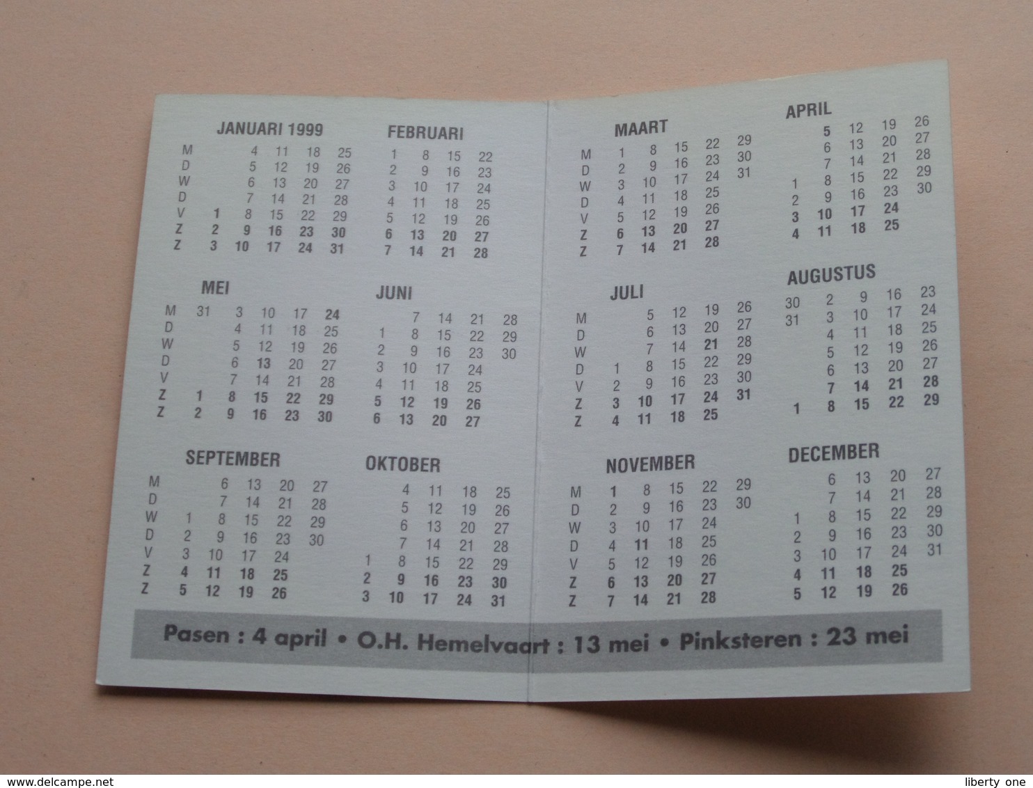 1999 > VICK BEASLEY > 45 Jaar ! Ode Aan Elvis Presley ( Elvis Memories / Zwijndrecht ) Zakkalender > Gehandtekend ! - Petit Format : 1991-00