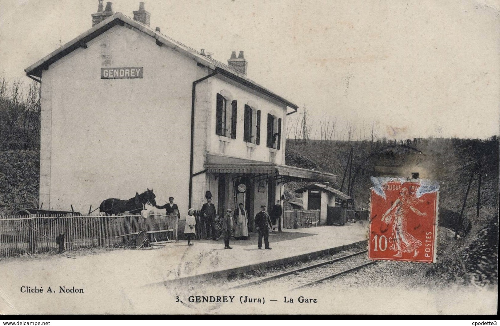 CPA  JURA GENDREY - La Gare - Gendrey