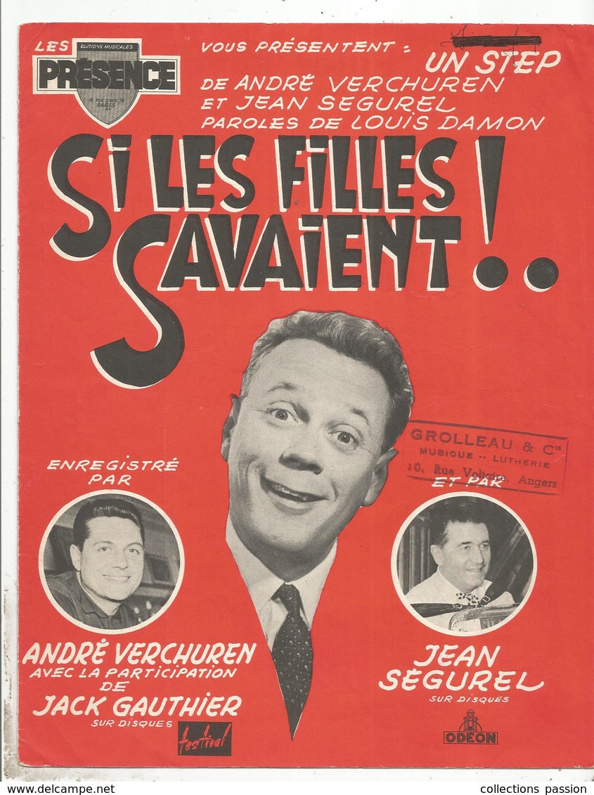 JC , Partition Musicale , SI LES FILLES SAVAIENT ! André VERCHUREN , Frais Fr 1.75 E - Scores & Partitions