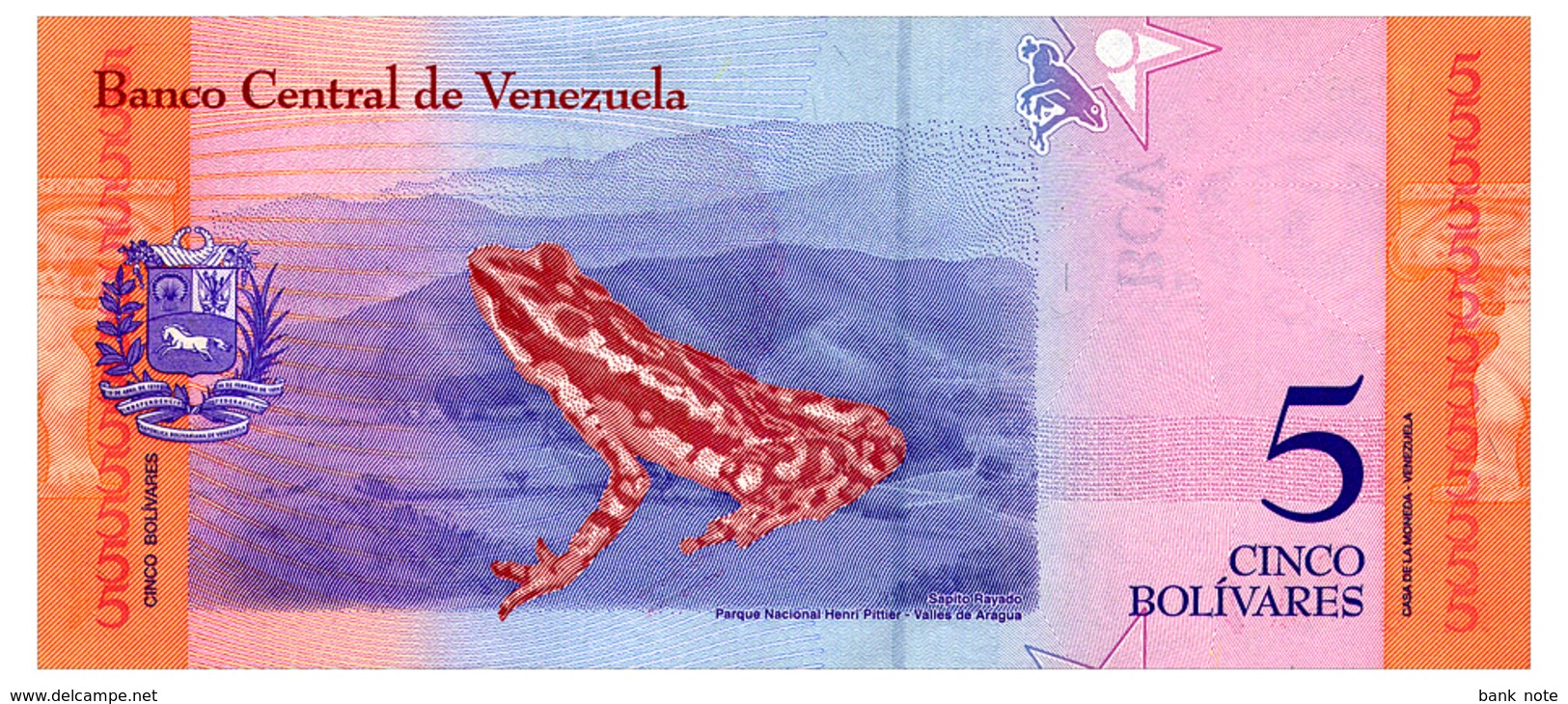 VENEZUELA 5 BOLIVARES 2018 Pick 102 AUnc - Venezuela