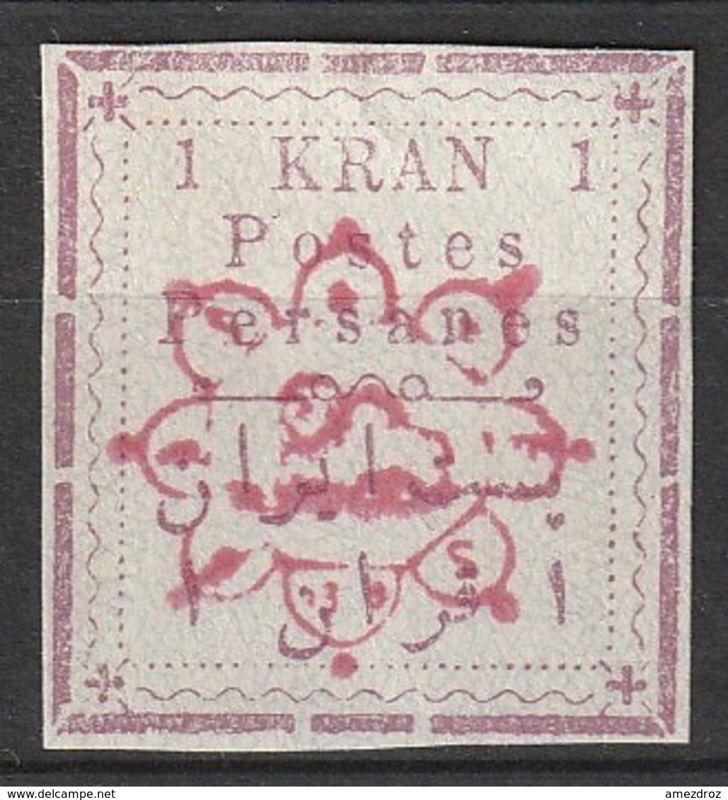 Iran 1902 N° 187  1 Kran Surchargé Sans Gomme Côte 40 (J1) - Iran