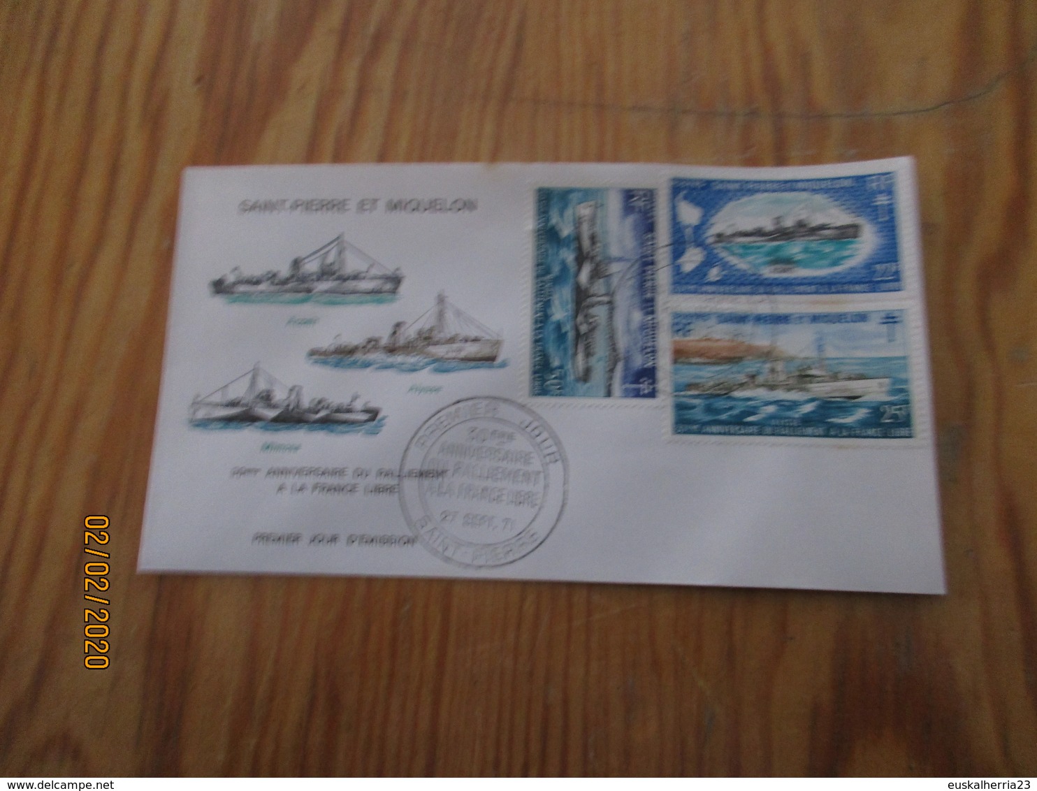 Enveloppe 1er Jour Saint-Pierre Et Miquelon 30ème Anniversaire Du Ralliement à La France Libre 1971 - FDC