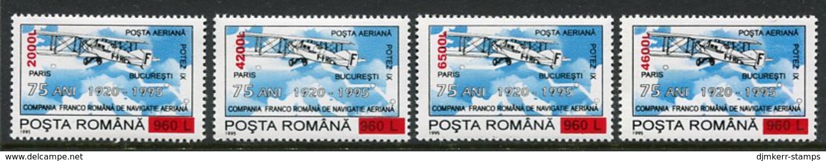 ROMANIA 2000 Surcharges On Aircraft 960 L.  MNH / **.  Michel 5525-28 - Unused Stamps