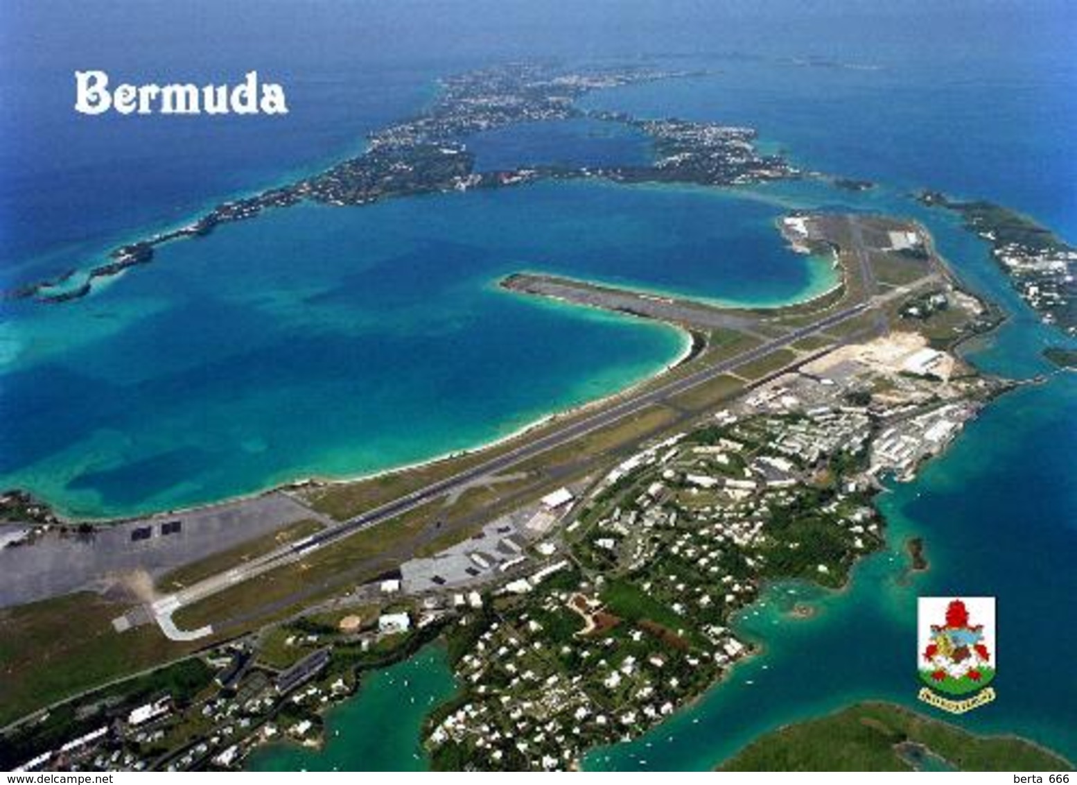 Bermuda Island International Airport Aerial View New Postcard - Bermuda