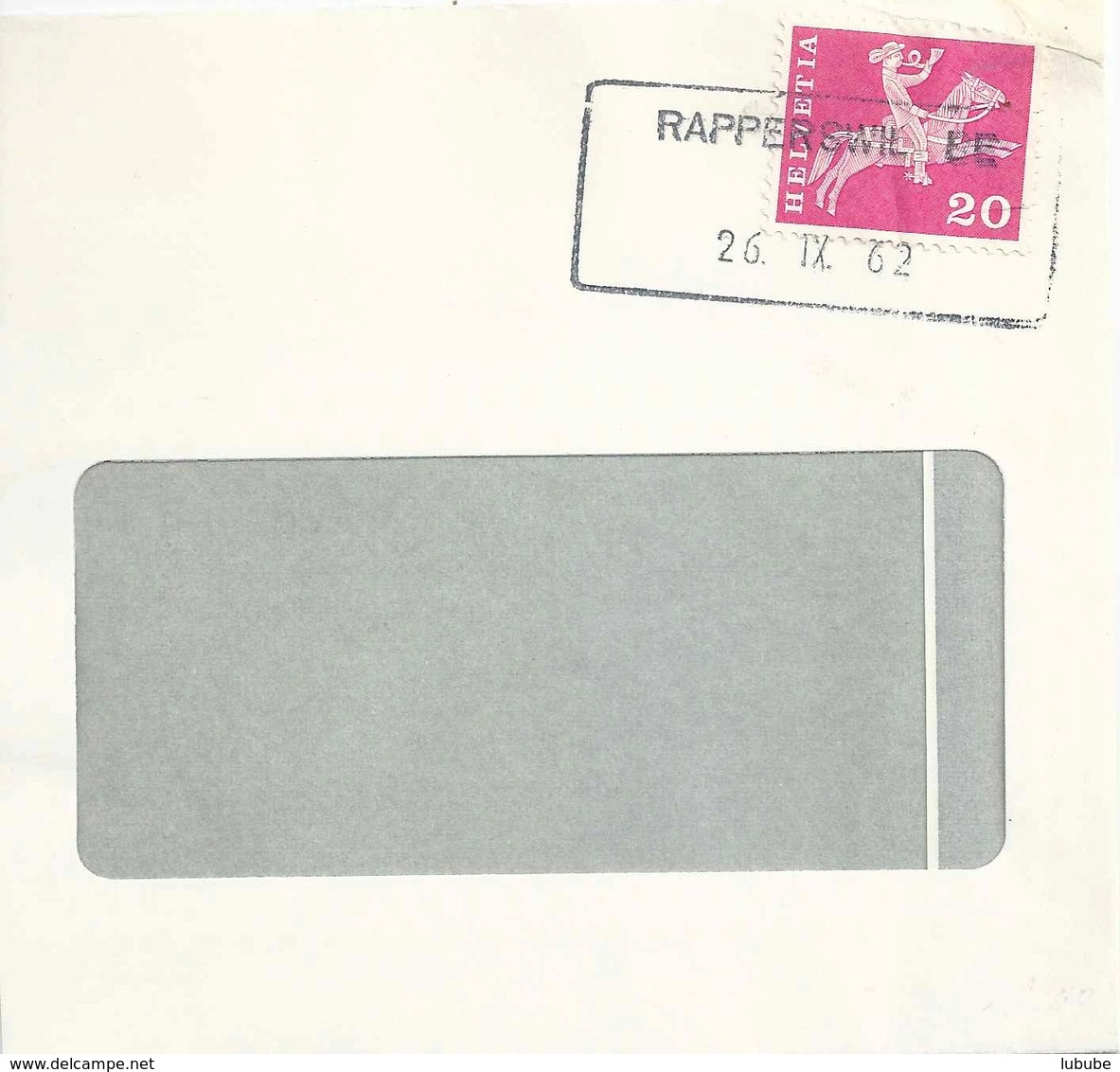 Aushilfsstempel  "Rapperswil BE"           1962 - Cartas & Documentos